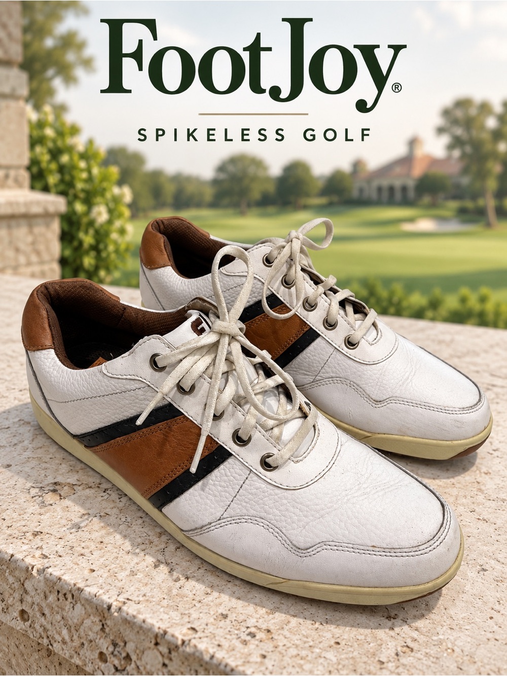VGUC FootJoy Contour Casual Spikeless Leather Golf Shoes Men's Size 10M